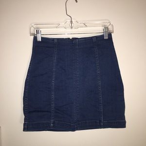 free people tight denim mini skirt